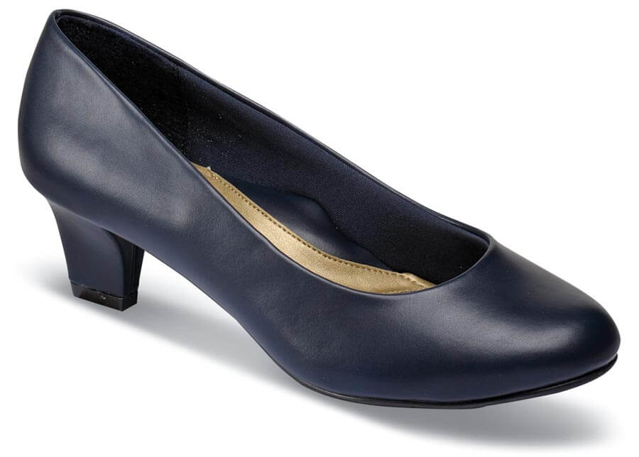 Gail Navy Leather Pump