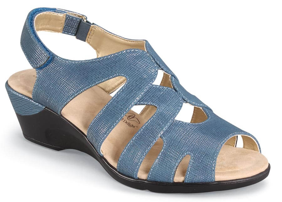 Patsie Blue Wedge Sandal