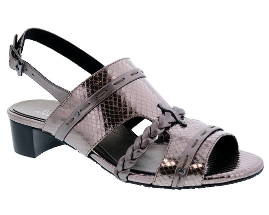 Pewter Snake Print Leather-VACAY BY ROS HOMMERSON 1