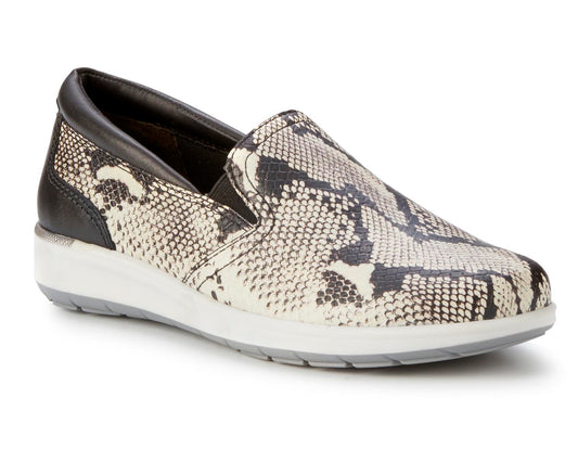 Black Bone Snake Print Leather-WC ORLEANS 1