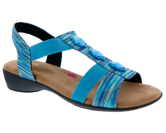 Blue Multi Stretch Fabric-MACKENZIE BY ROS HOMMERSON 1