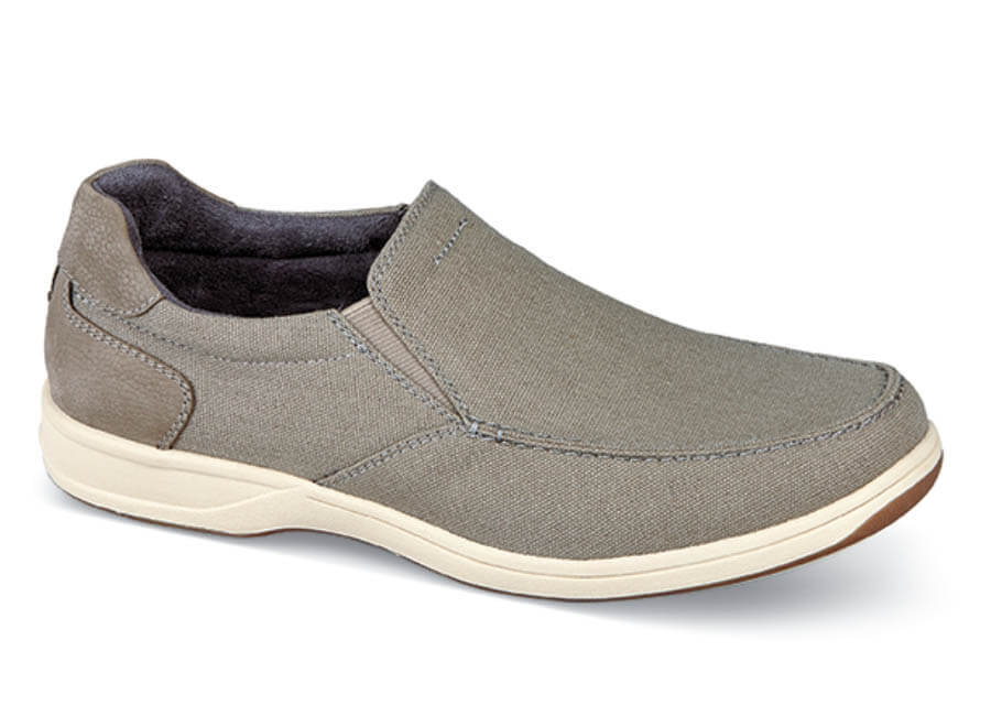 Grey Canvas Lakeside Slip-on | Hitchcock Wide Shoes