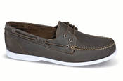 Brown White Soled Boat Shoe
