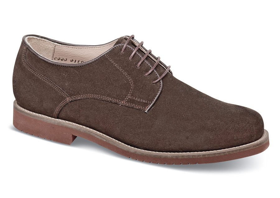Brown Suede XD Plain-Toe Tie | Hitchcock Wide Shoes