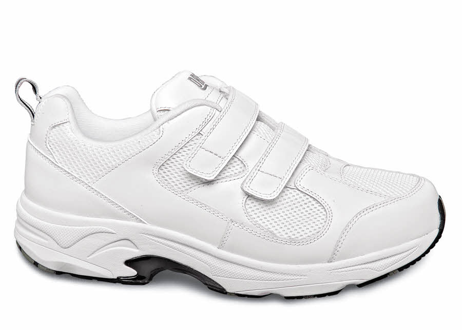 White Dual-strap Athletic Walker | Hitchcock Wide Shoes