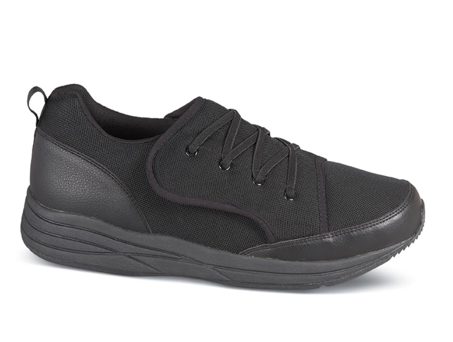 Black Strength Velcro Front | Hitchcock Wide Shoes