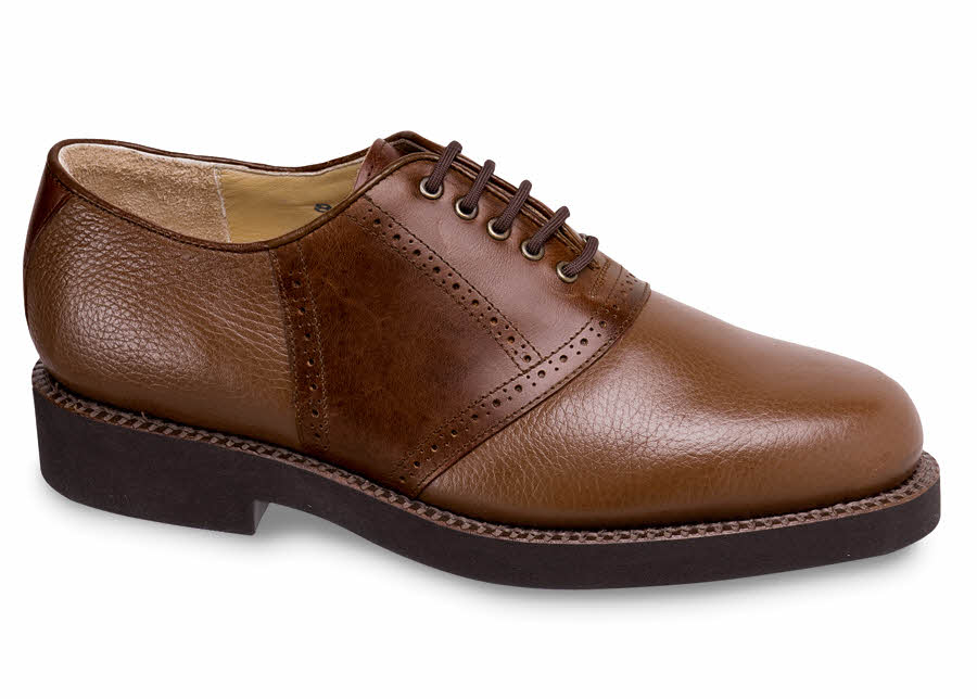 Brown 2-Tone Saddle Oxford Hitchcock Wide Shoes