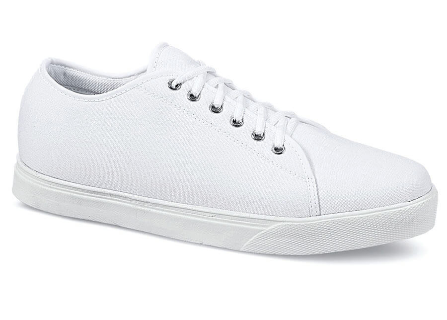 all white canvas sneakers