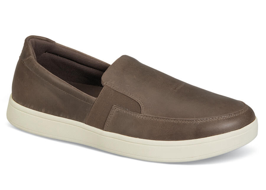 Brown Leather Jump Slip-on | Hitchcock Wide Shoes