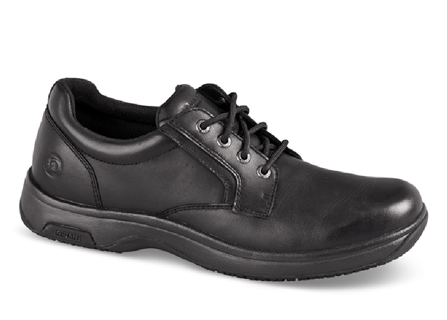 Black Plain Toe Service Oxford | Hitchcock Wide Shoes