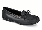 Bow Black Leather Moccasin