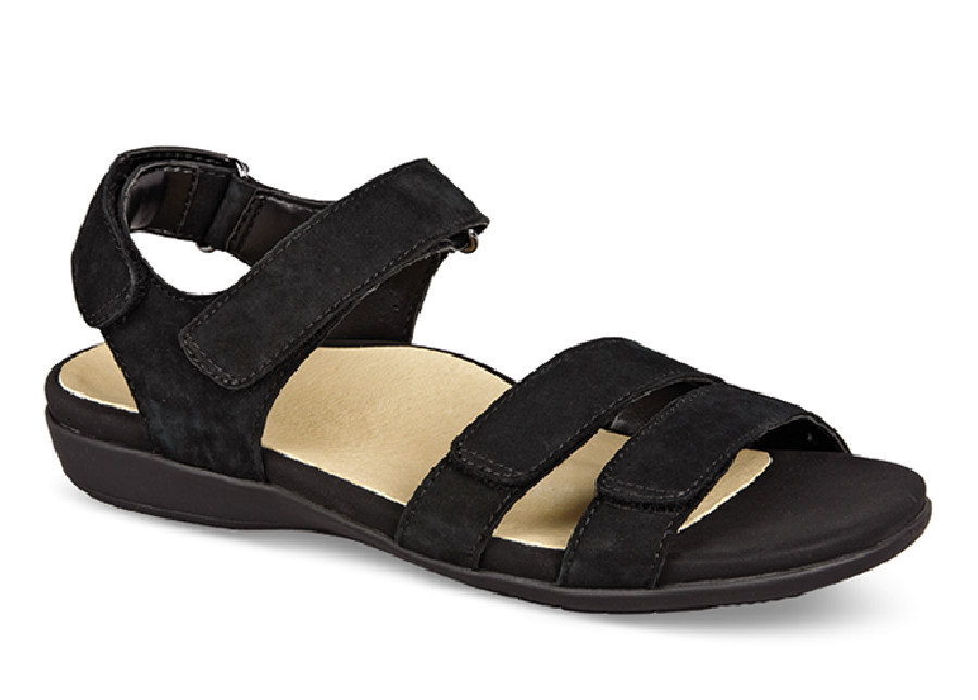 soft black sandals