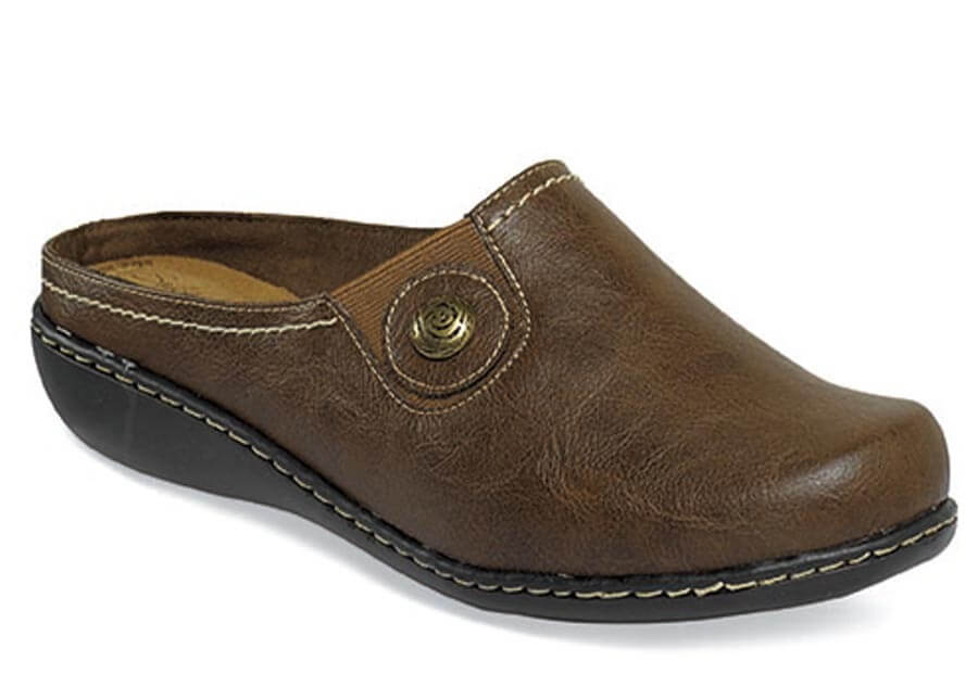 Jamilla Brown Leather Clog | Hitchcock Wide Shoes