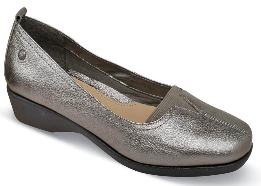 Pearl Carlisle Pewter Slip-on | Hitchcock Wide Shoes
