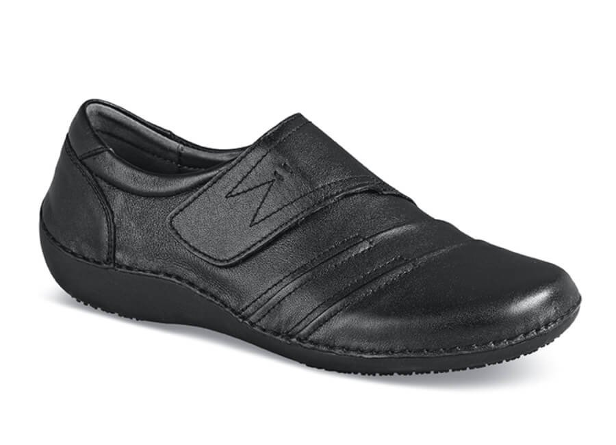 Calliope Black Strap | Hitchcock Wide Shoes