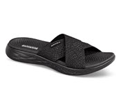 Glistening Black Slide Sandal