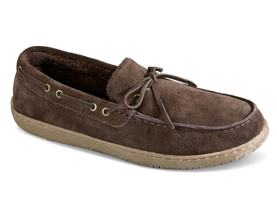 Brown Suede Lined Slipper