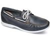 Navy Grained Boat Moccasin