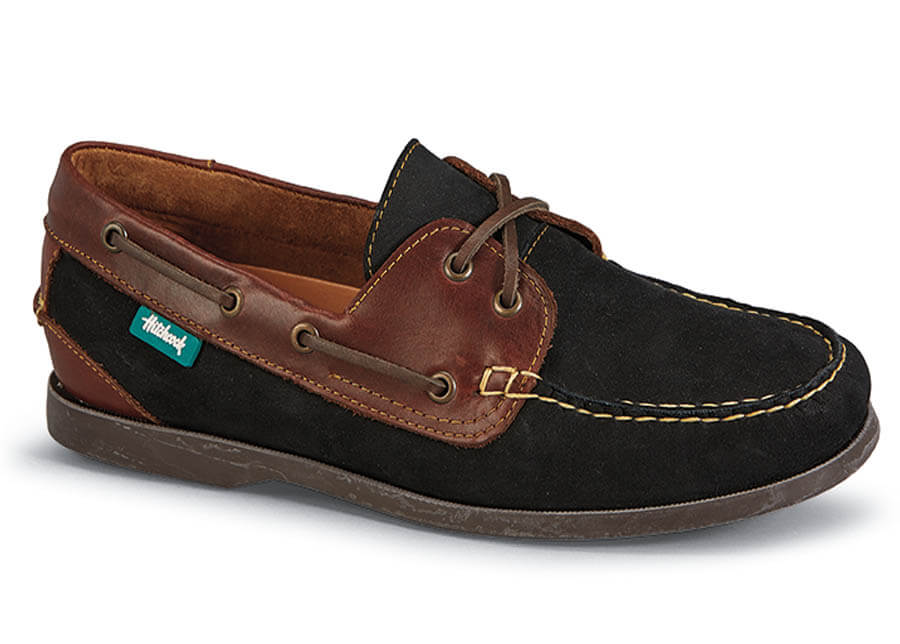 Black Nubuck/brown Boat Shoe