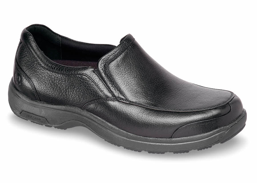 Black Waterproof Leather Slip-on