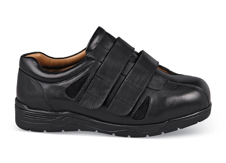 Black Darren Dual Strap Shoe