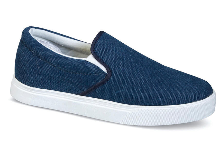 Navy Canvas Casual Slip-on