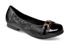 Piccadilly Black Patent Toe Flat