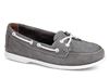 Carly Grey Leather Boat Moc