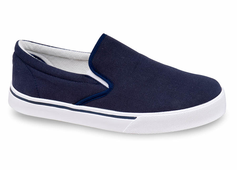 Navy Canvas Slip-on Casual | Hitchcock Wide Shoes