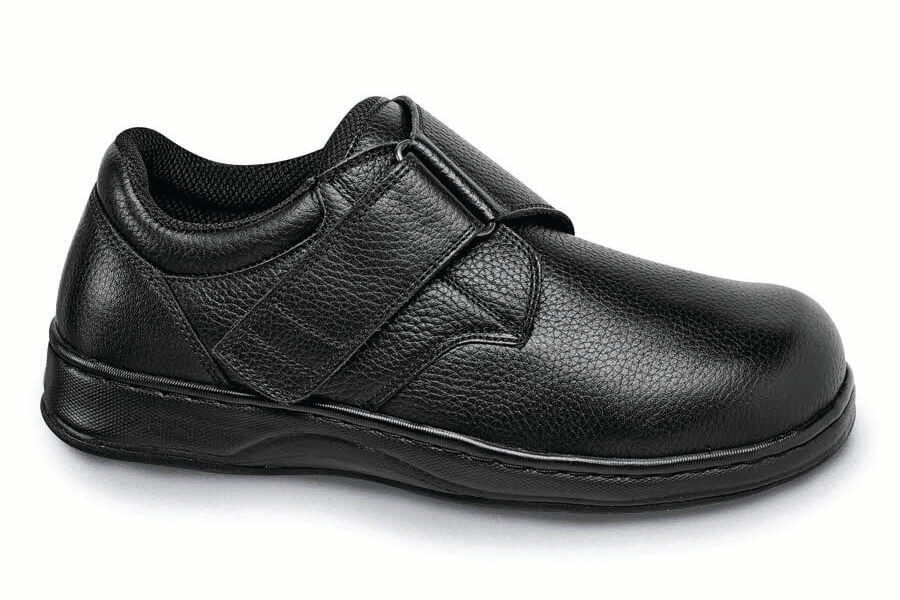 Black Grained Strap Oxford | Hitchcock Wide Shoes