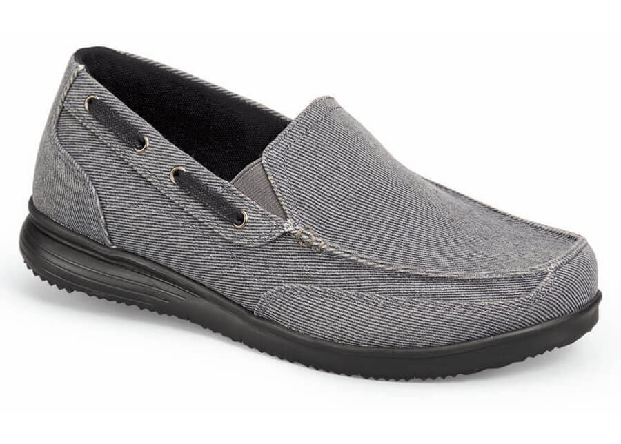 Grey Sawyer Canvas Slip-on | Hitchcock Wide Shoes