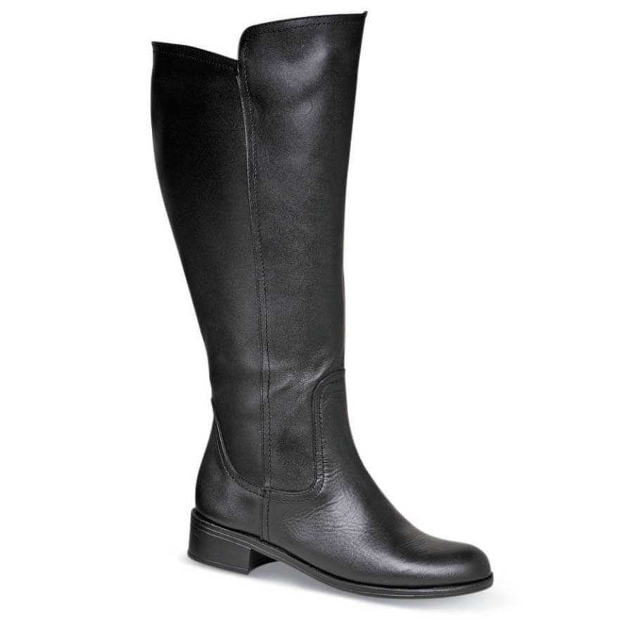 Samantha Black 15-inch Zip Boot | Hitchcock Wide Shoes