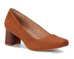 Tan Suede Patent Leather-MEREDITH PUMP BY ROS HOMMERSON 1