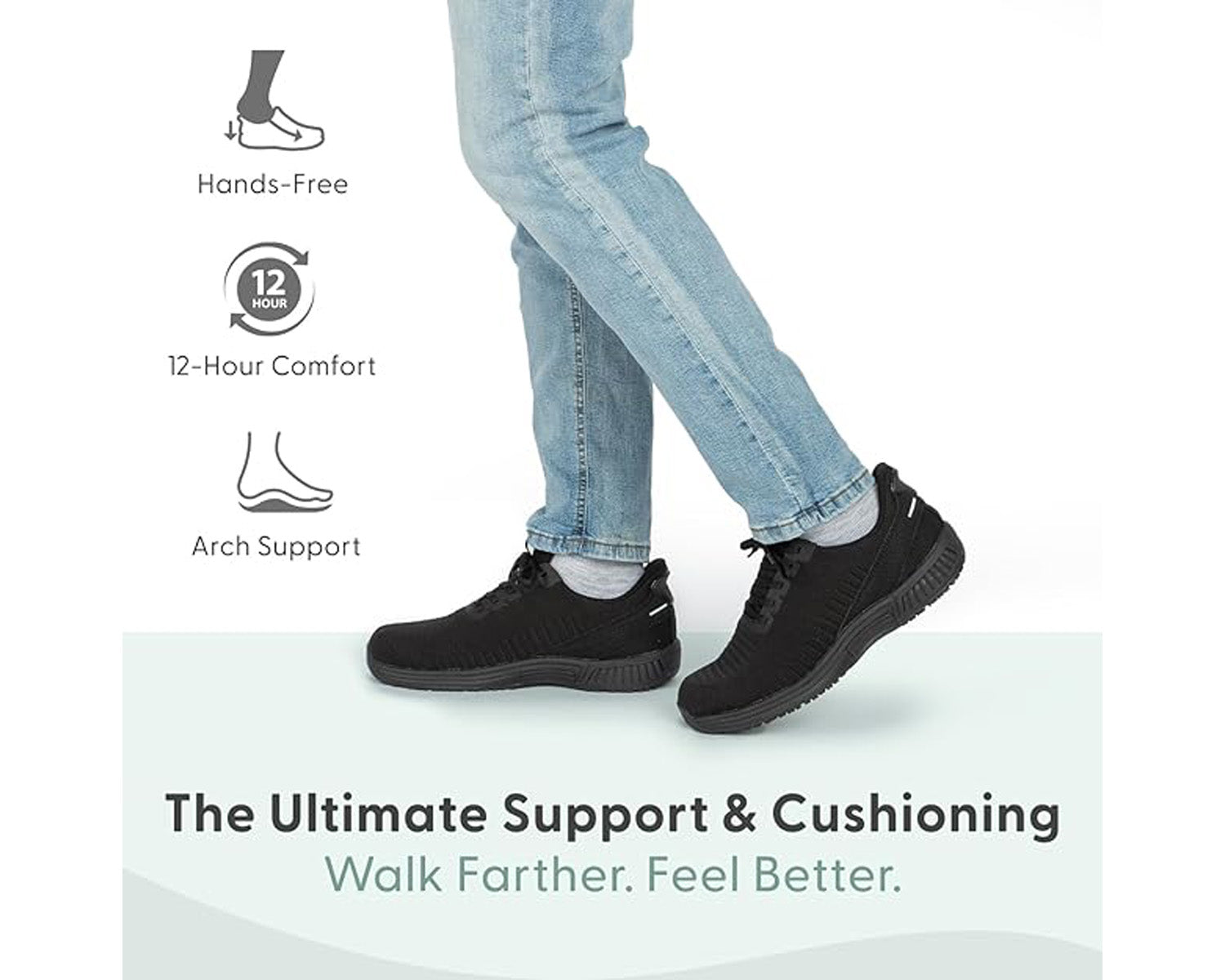 Black-Yari Black Hands Free Athletic BY ORTHOFEET 2