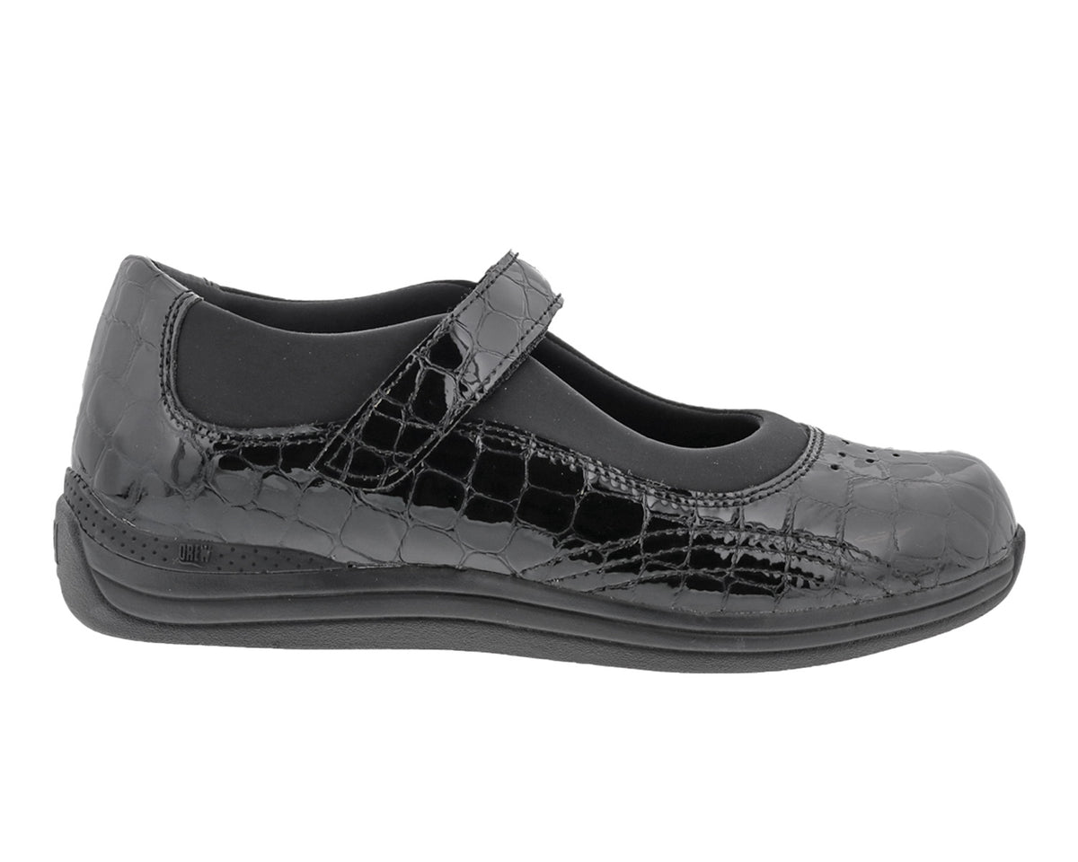 Black Croc Patent Leather-Rose BY DREW 2