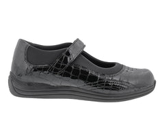 Black Croc Patent Leather-Rose BY DREW 2