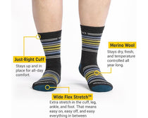 Eclipse-Mens Multi Stripe Cushioned Micro Crew Sock 2