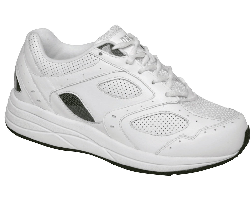 White Leather Perf White Mesh-FLARE BY DREW 1