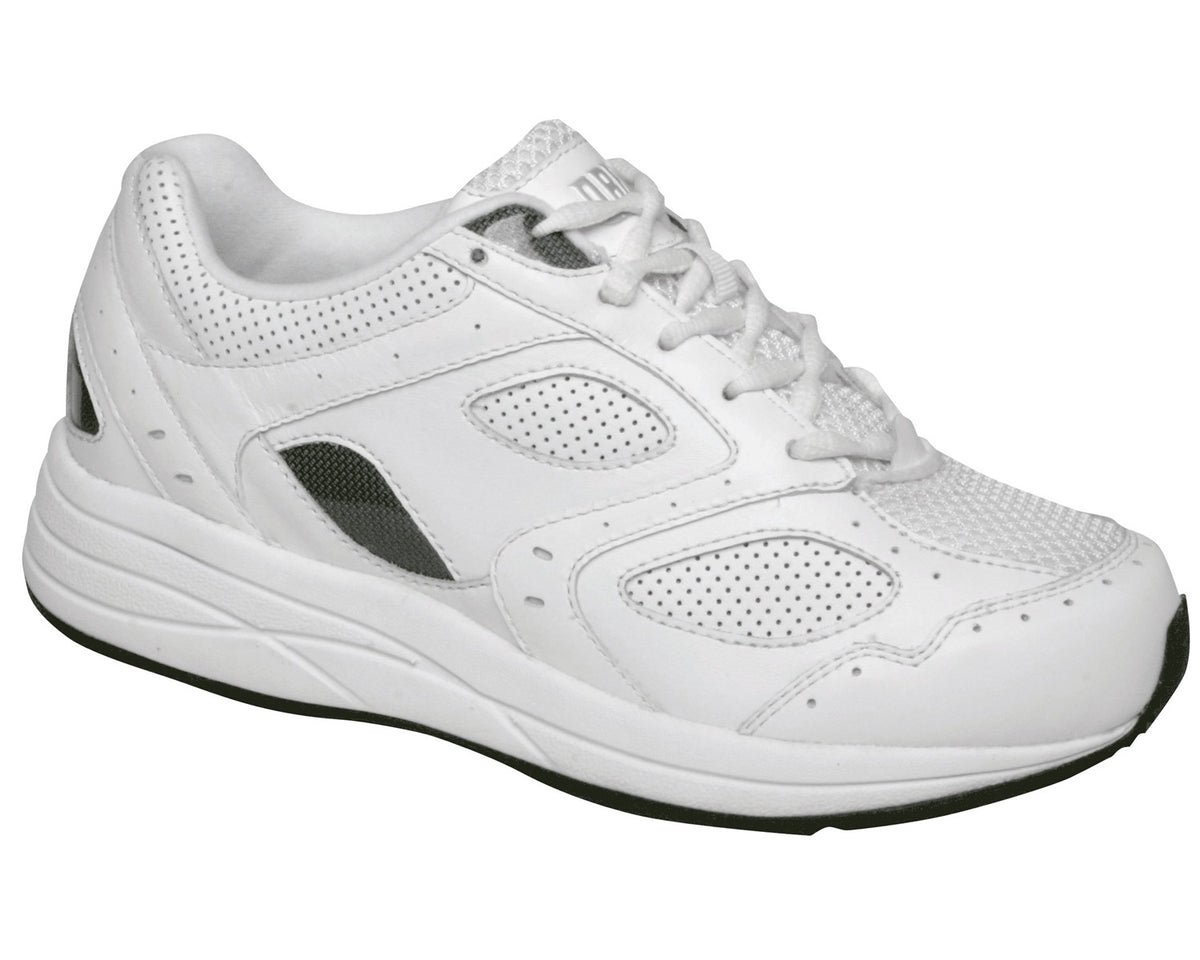White Leather Perf White Mesh-FLARE BY DREW 1
