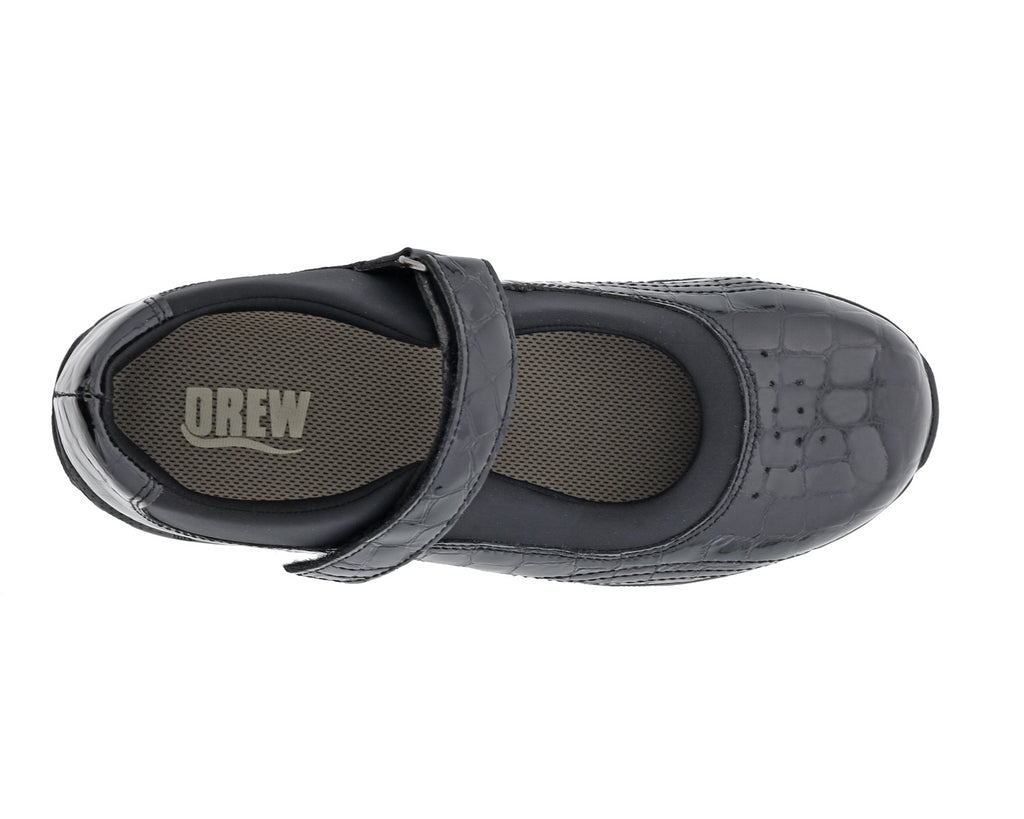 Black Croc Patent Leather-Rose BY DREW 3