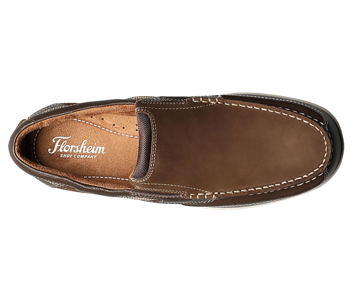 Brown Leather-LAKESIDE MOC TOE SLIP-ON BY FLORSHEIM 2