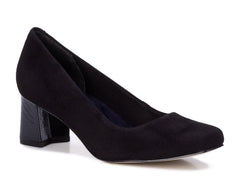 Black Suede Black Patent-MEREDITH PUMP BY ROS HOMMERSON 1