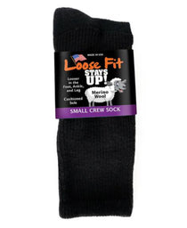 Black-EXTRA WIDE LOOSE FIT MERINO WOOL CREW SOCK 1