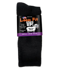 Black-EXTRA WIDE LOOSE FIT MERINO WOOL CREW SOCK 1
