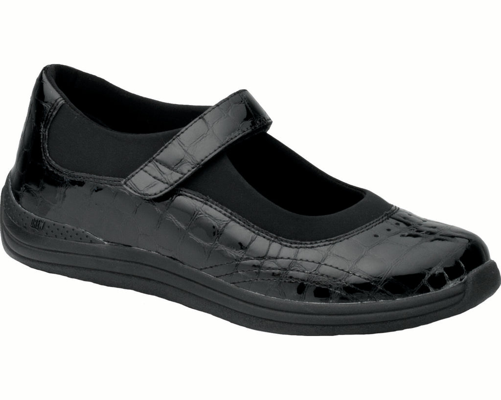 Black Croc Patent Leather-Rose BY DREW 1
