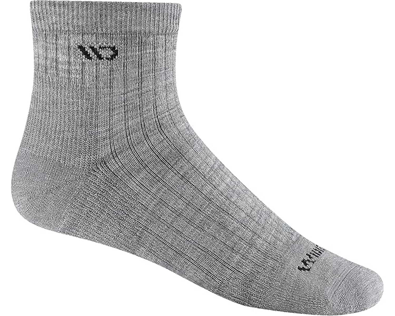 Grey-Mens Solid Cushioned Quarter Sock 1