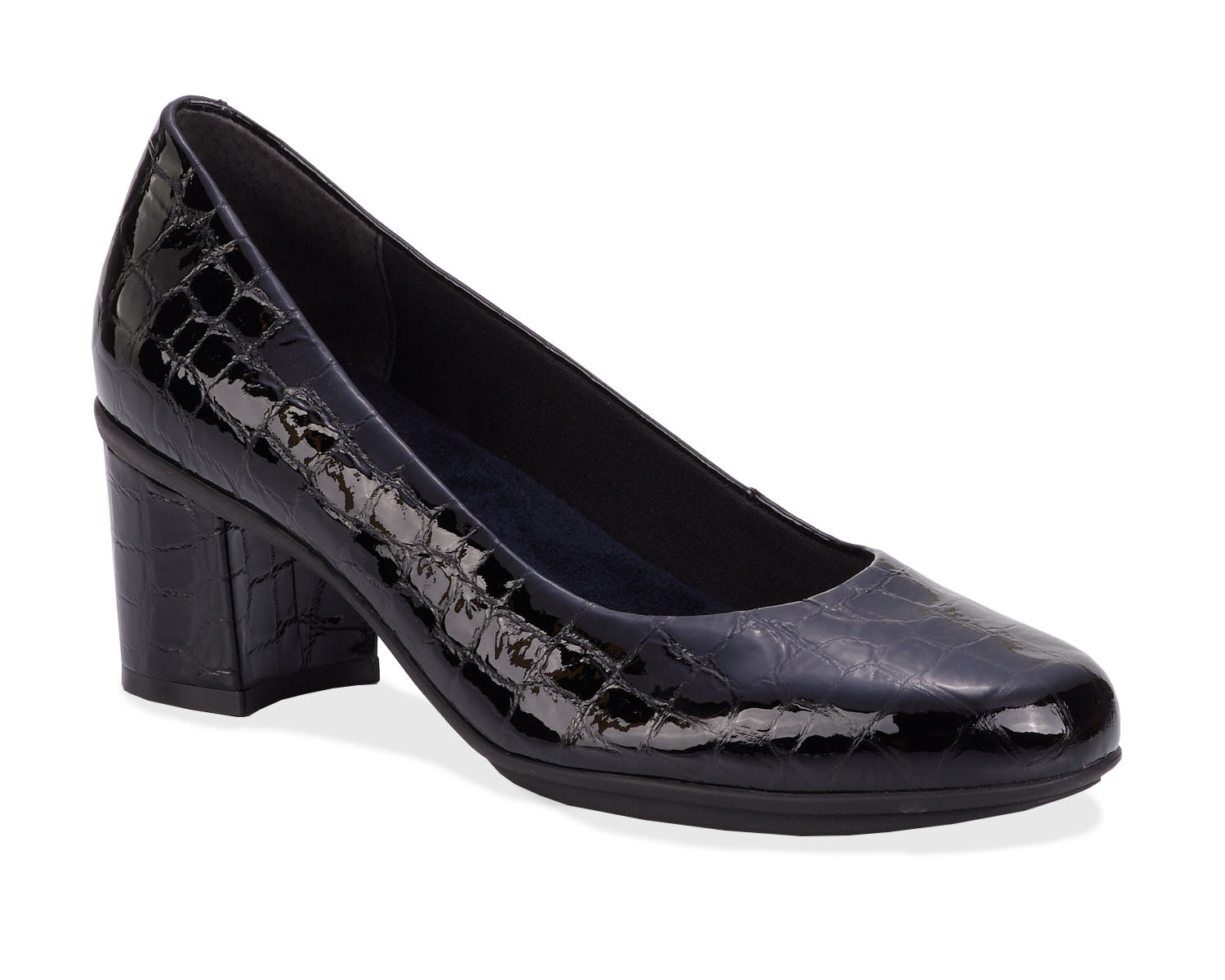 Black Croc Patent Suede-PAULA BY ROS HOMMERSON 1