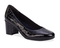 Black Croc Patent Suede-PAULA BY ROS HOMMERSON 1
