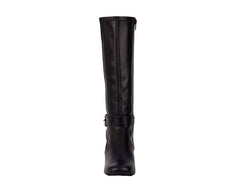 Black Leather  Stretch Suede Fabric-MAX WWS BY ROS HOMMERSON 3