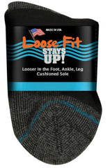 Black-EXTRA WIDE LOOSE FIT STAY UP QUARTER SOCK 1